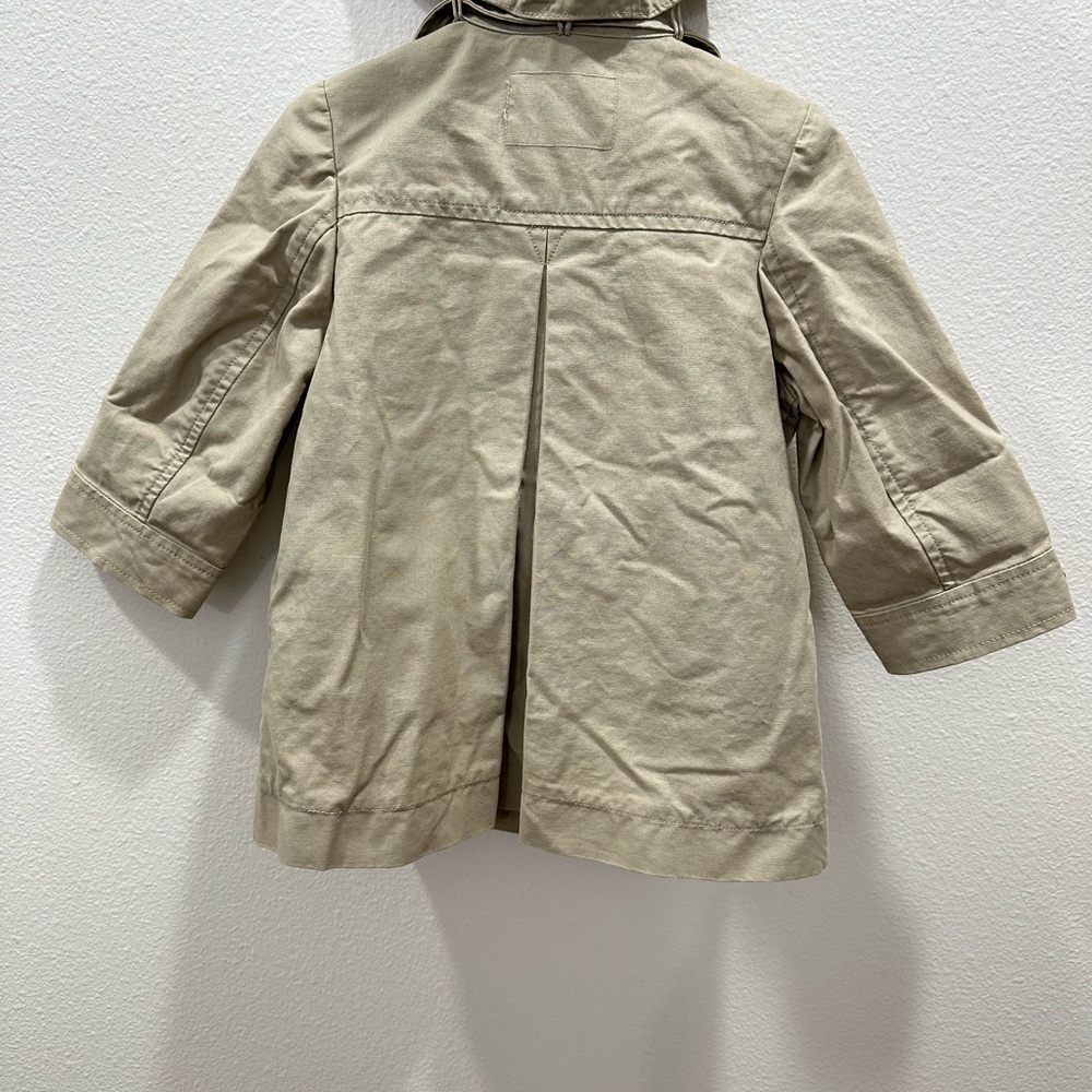 Jacadi Paris tan girls trench coat fleece liner Kids Double-Breasted Jacket - Picture 10 of 10